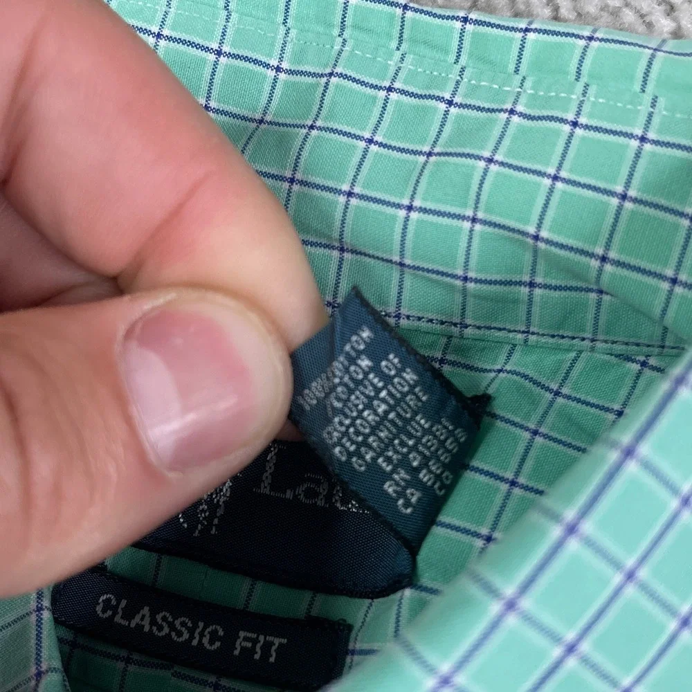 Ralph Lauren Shirt Mens 15.5 32 Green Check Classic Fit Long Sleeve Preppy Ivy
